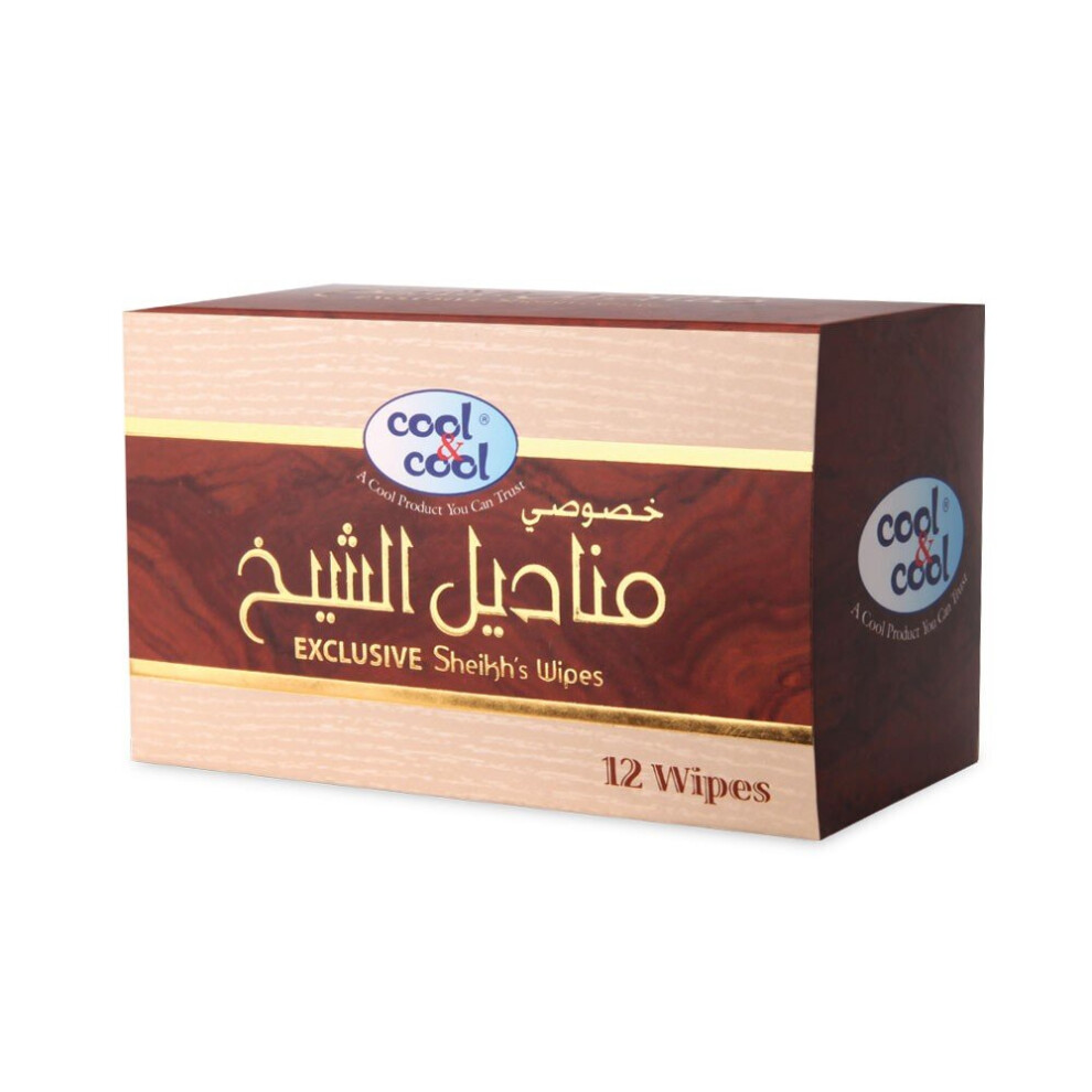 Cool & Cool Sheikh's Wipes 12'S | Premium, Soft Wipes For Hands & Face | Alcohol-Free, Hypoallergenic, Gentle On Skin