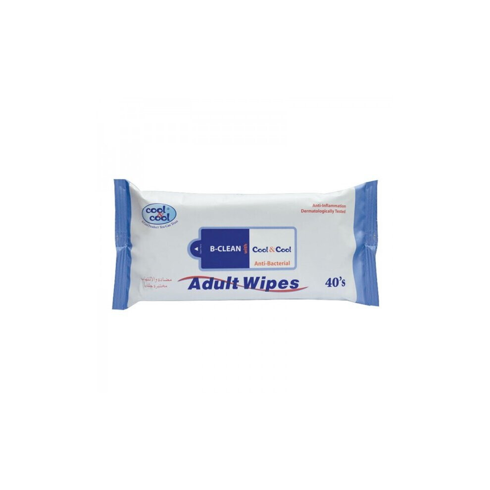 Cool & Cool Adult Wipes 40'S | Refreshing, Hypoallergenic Wipes For Adults | Alcohol-Free, Gentle & Moisturizing For Sensitive Skin