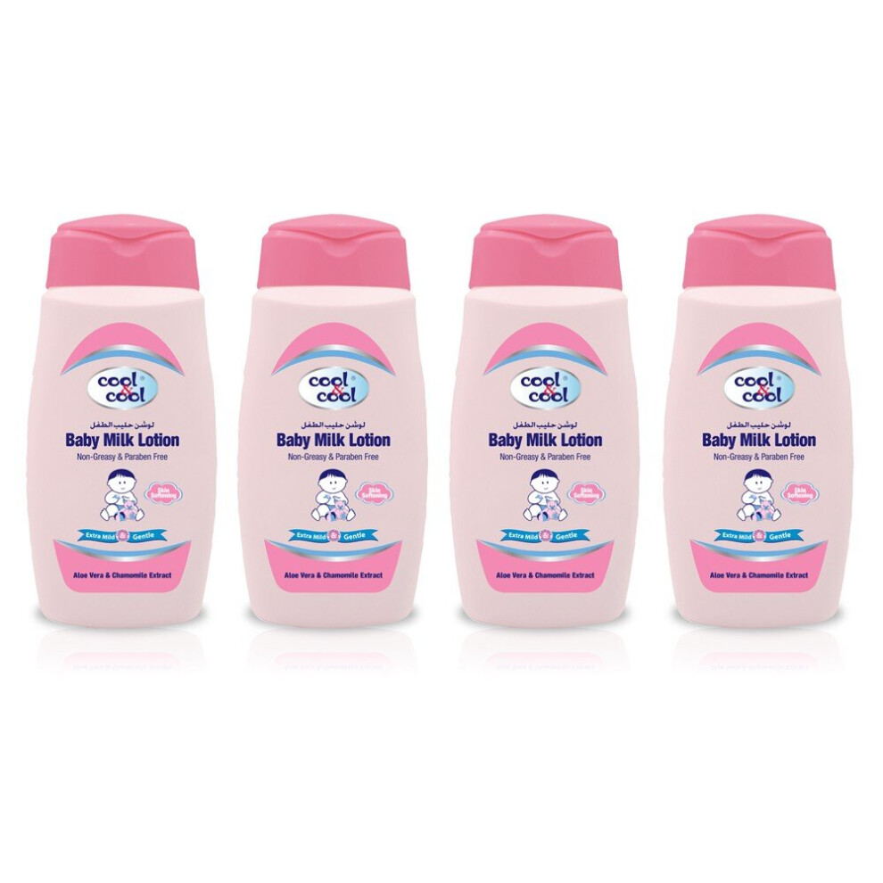 Baby Milk Lotion 250Ml Pack Of 4 | Gentle, Hydrating & Nourishing Lotion For Soft, Smooth, And Healthy Baby Skin Cool & Cool