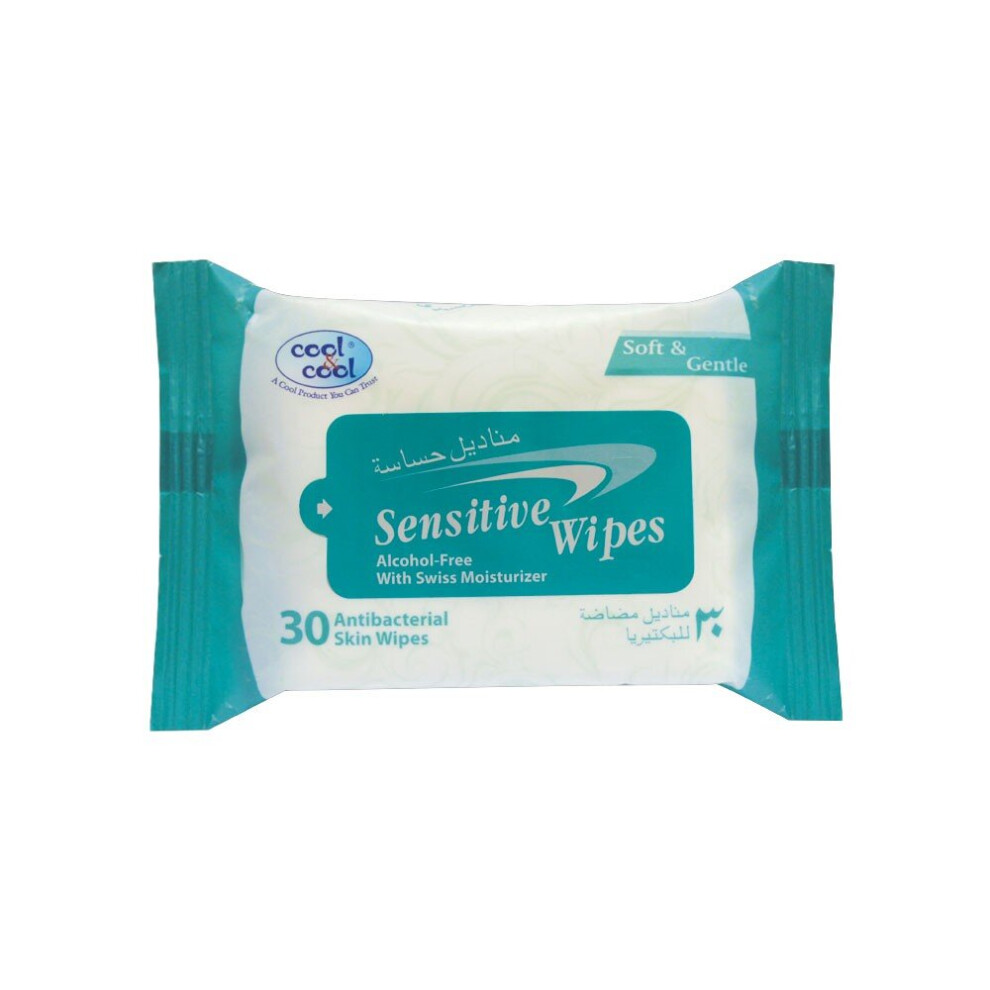 Cool & Cool Sensitive Wipes 30S Size 30