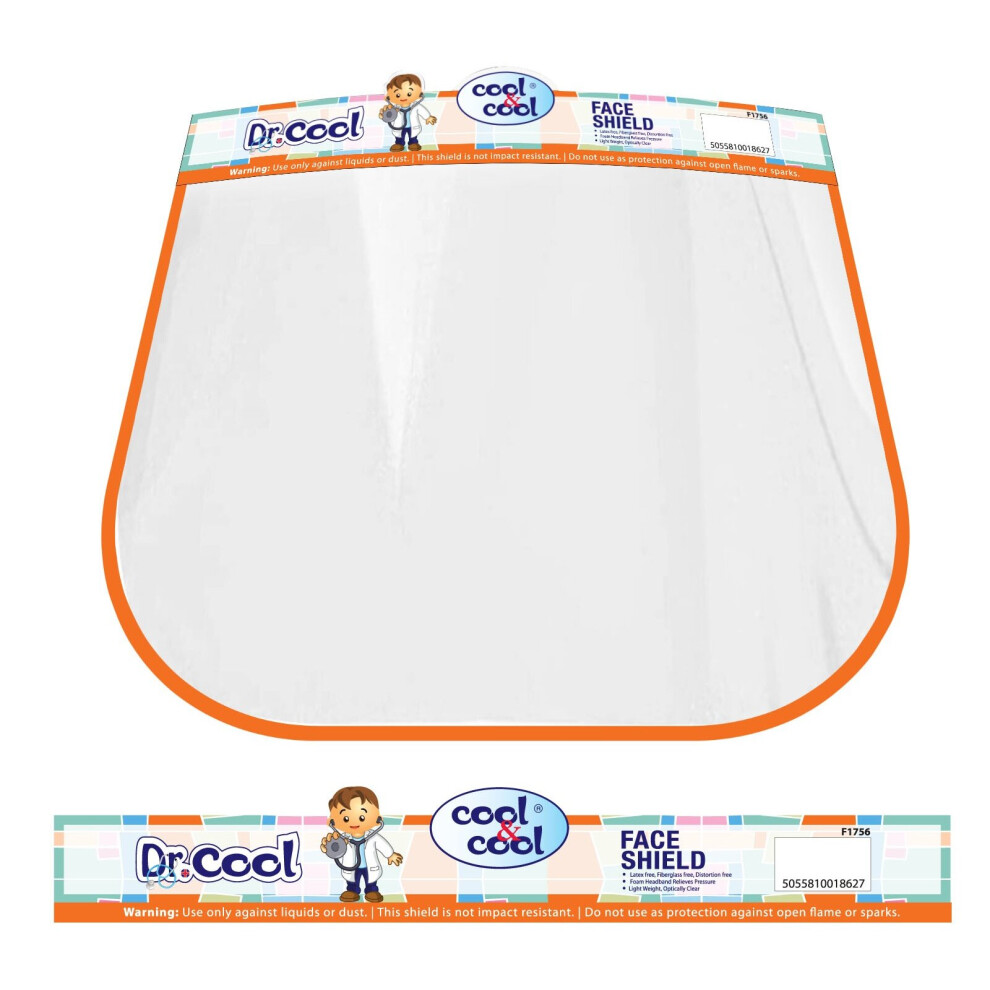 Cool & Cool Face Shield - Orange | Reusable, Anti-Fog Face Protection | Comfortable, Lightweight Shield For Adults And Kids 8901951452950