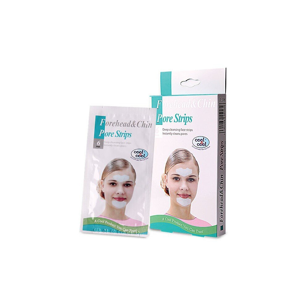Cool & Cool Forehead & Chin Pore Strips - 6'S | Deep Cleansing, Blackhead Removal, Purifying Formula For Smooth & Clear Skin