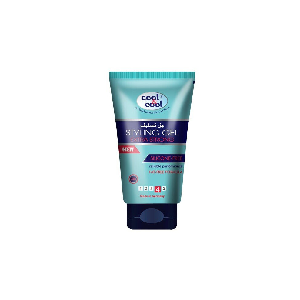 Cool & Cool Styling Gel For Men Extra Strong 150Ml | Long-Lasting Hold, Non-Flaking Hair Gel | Perfect For Thick & Textured Hair