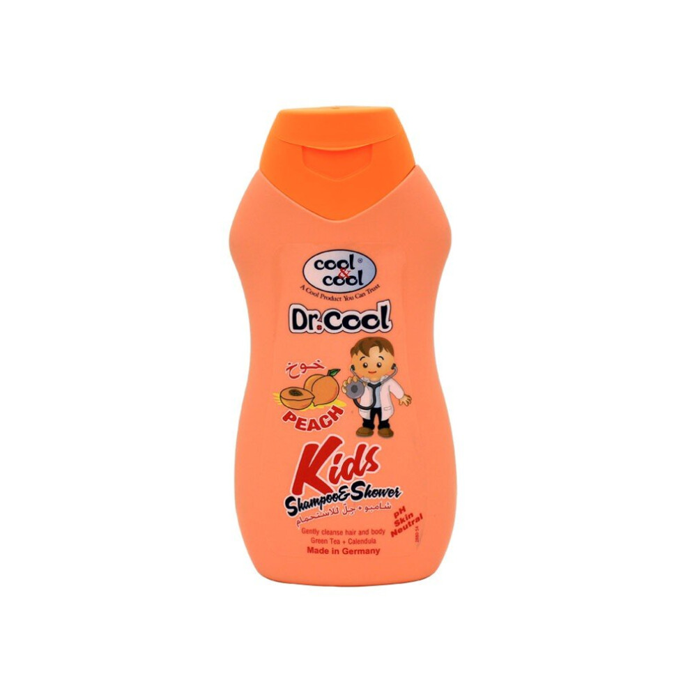 Dr. Cool Kids Shampoo 250Ml | Gentle & Nourishing Shampoo For Kids | Paraben-Free, Sulfate-Free Hair Care Peach Cool & Cool