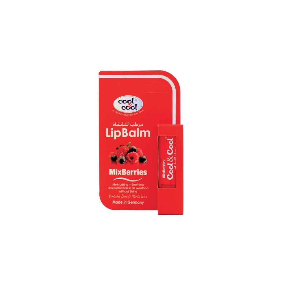 Cool & Cool Lip Balm - Mix Berries | Hydrating & Nourishing Formula For Soft, Moisturized Lips, Sweet Berry Flavor