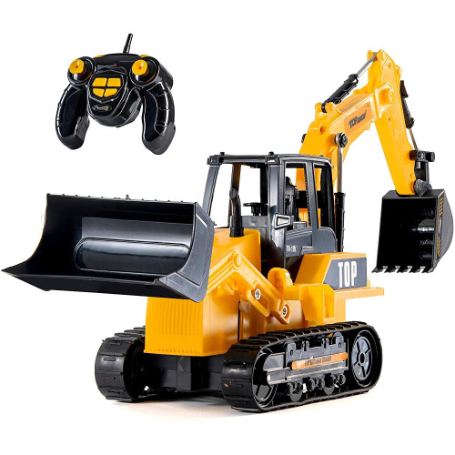 Top Race Remote Control Digger For Kids - RC Excavator Tractor ...