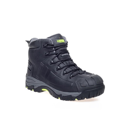 Apache Mercury Safety Work Boots Black Leather 8