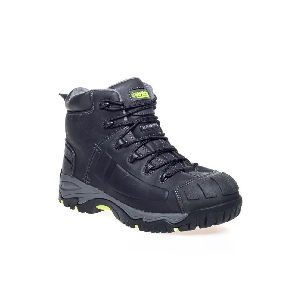 Apache Mercury Safety Work Boots Black Leather 8