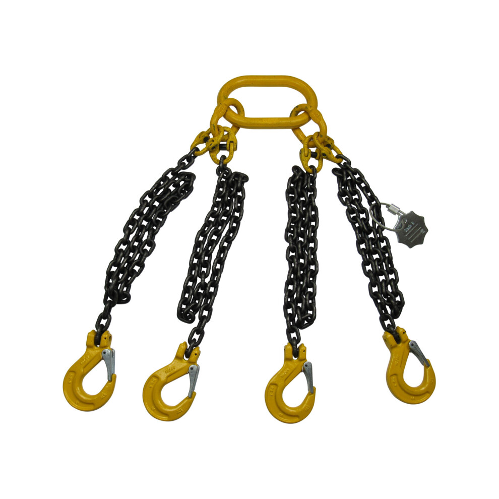 ( 3.15T @ 0-45Â° / 2.2T @ 45-60Â° 2 Metre) G80 Lifting Chain Slings 4 Leg 600988533769