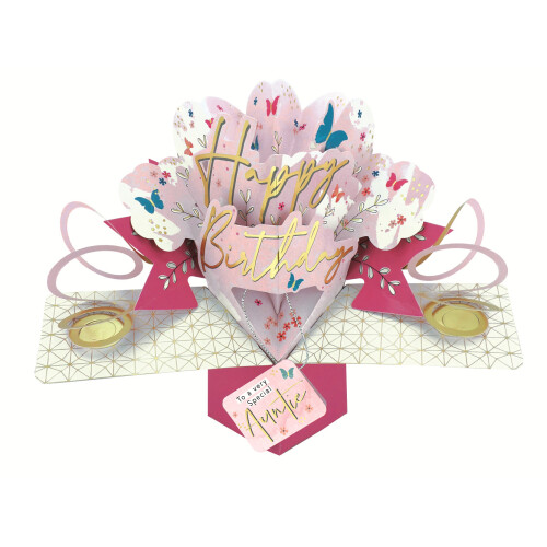 Special Auntie Happy Birthday Pop-Up Greeting Card Second Nature Pop Up Cards