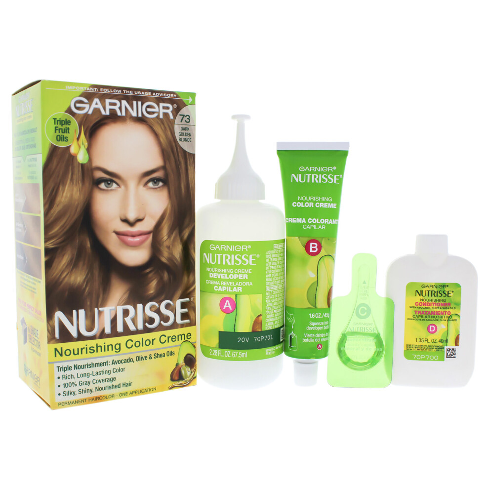Garnier Nutrisse Nourishing Color Creme - # 73 Dark Golden Blonde - 1 Application Hair Color Yellow