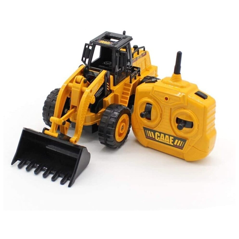 Top Race Remote Control Construction Tractor With Front Loader - RC Indoor & Outdoor Toy Truck - Fully Functional 5 Channel Toy With 3D Lights & Sound