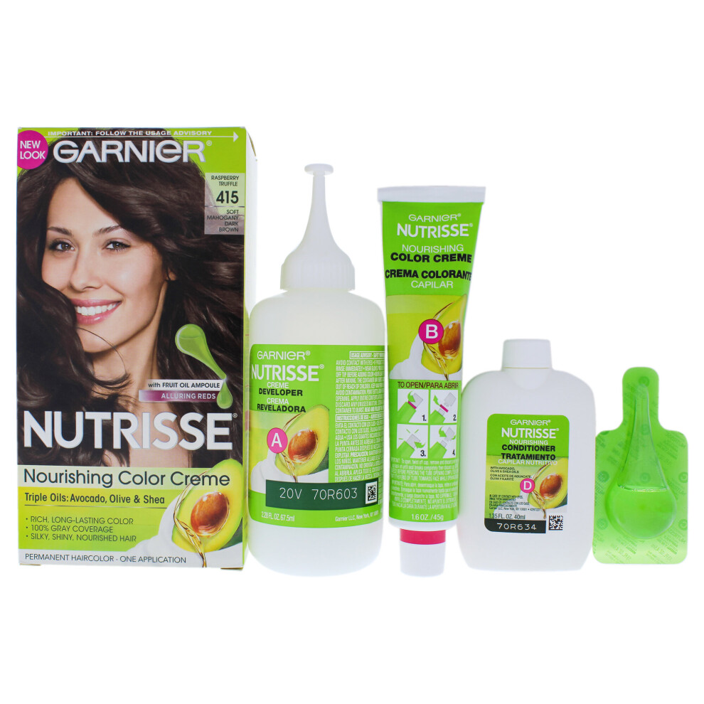 Garnier Nutrisse Nourishing Color Creme - #415 Soft Mahogany Dark Brown - 3.3 oz Hair Color