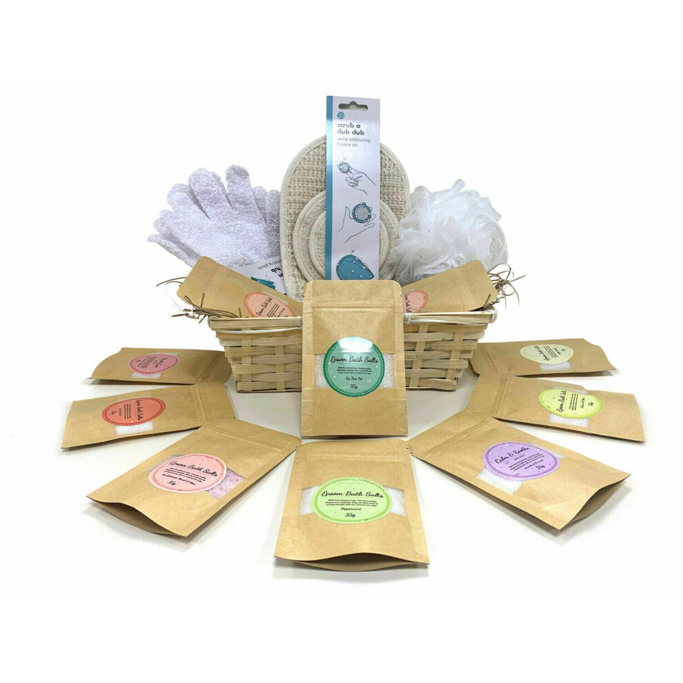 Scented Epsom Salts Salt Bath Gift Hamper Basket Box Set