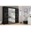 (Black, 203cm) Oslo Mirror Bedroom Sliding Wardrobe 1