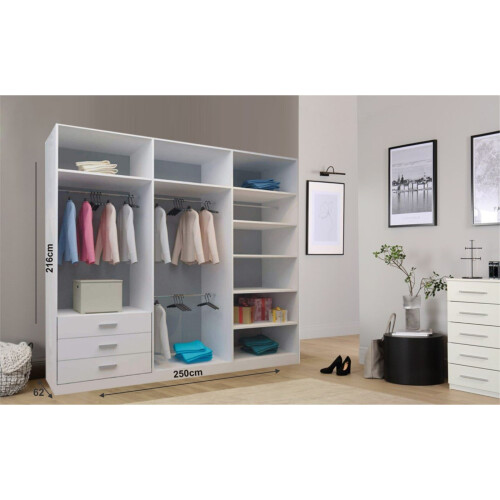(Grey) Milan Full Mirror Bedroom Sliding Wardrobe 250cm 1