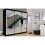 (Black) Milan Full Mirror Bedroom Sliding Wardrobe 250cm 1