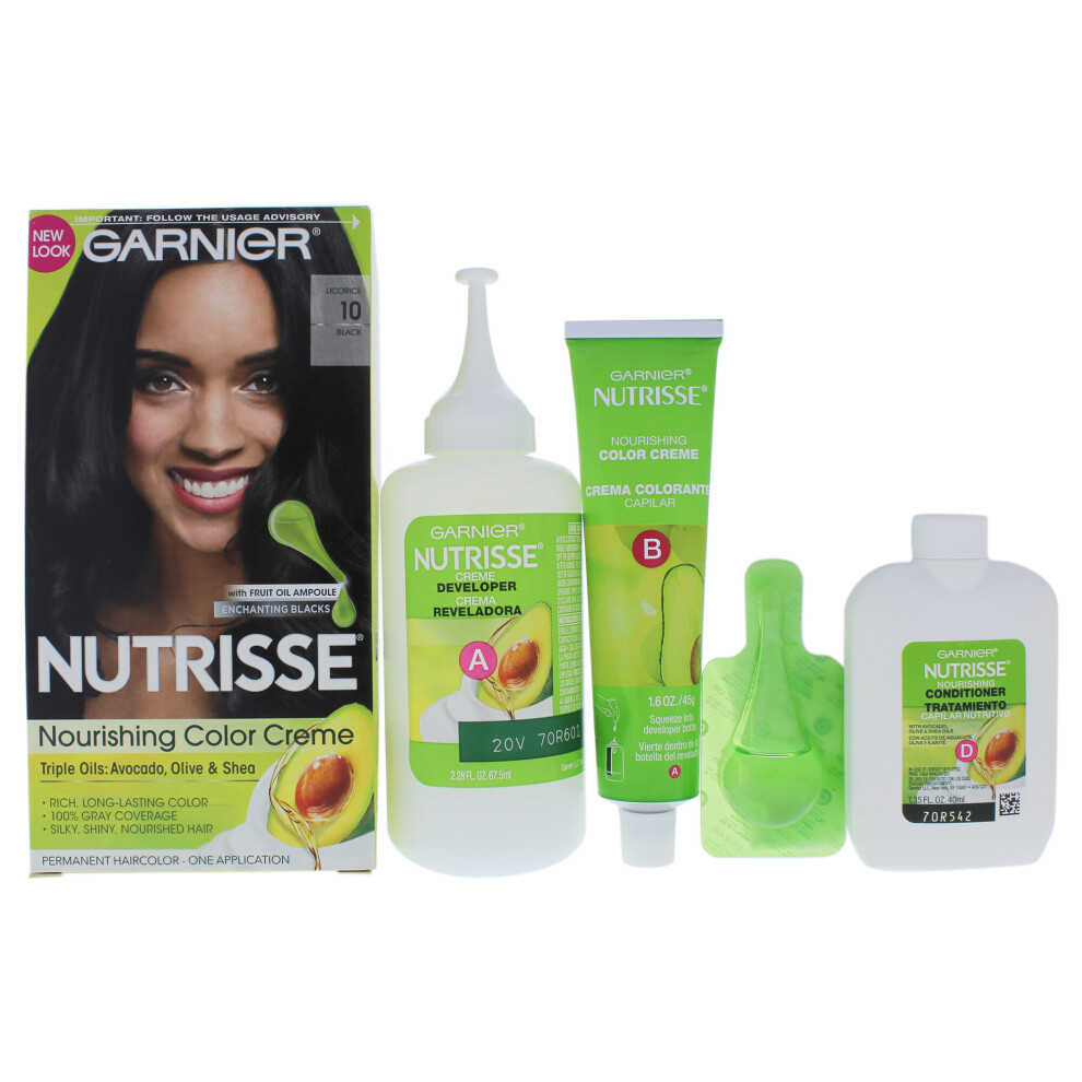 Garnier Nutrisse Nourishing Color Creme - #10 Black - 1 Application Hair Color