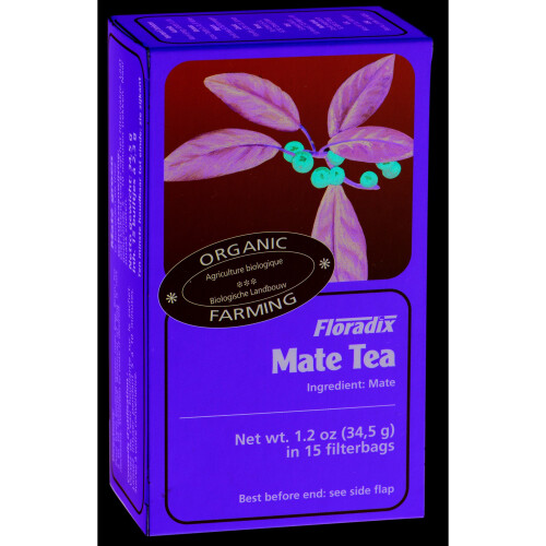 (1 pack) Floradix Organic Mate Herbal Tea - 15 Teabags, 2.3g Each