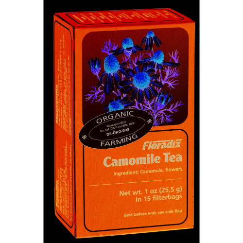 (1 pack) Floradix Organic Chamomile Herbal Tea - 15 Teabags, 1.7g Each