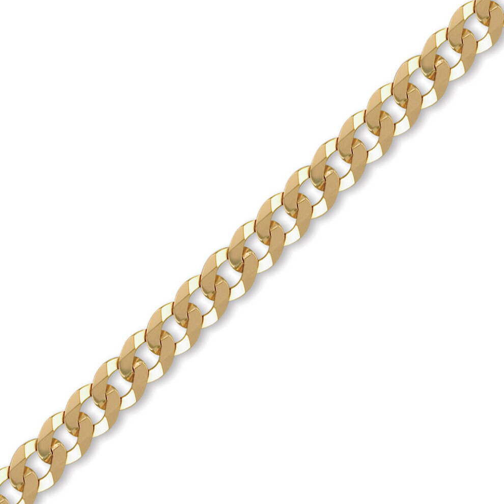 9ct Gold  Flat Curb 8.4mm Chain Bracelet, 8.5 inch - JCN037G