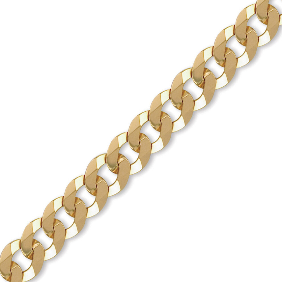 9ct Gold  Flat Curb 13.2mm Chain Bracelet, 7.5 inch - JCN037i