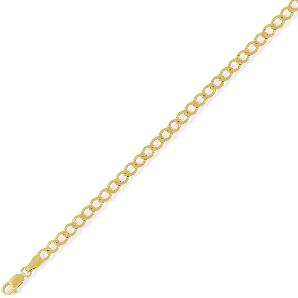 (7.25) Jewelco London 9ct Yellow Gold - High Performance Curb Pendant Chain Necklace - 4.2mm gauge