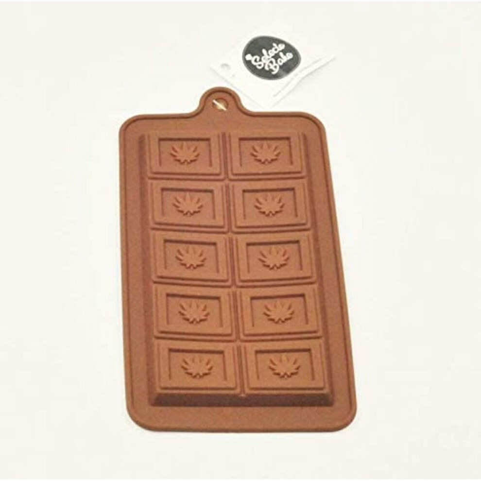 Selecto Bake 10 Cavity Non Stick Silicone Marijuana Leaf Block Mould Weed Cannabis Brown