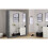 (Grey) Milan Full Mirror Bedroom Sliding Wardrobe 150cm 1