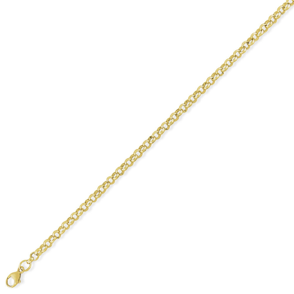 9ct Gold  Round Belcher Pendant Chain Bracelet 3.3mm 7.25 inch - CNNR02305