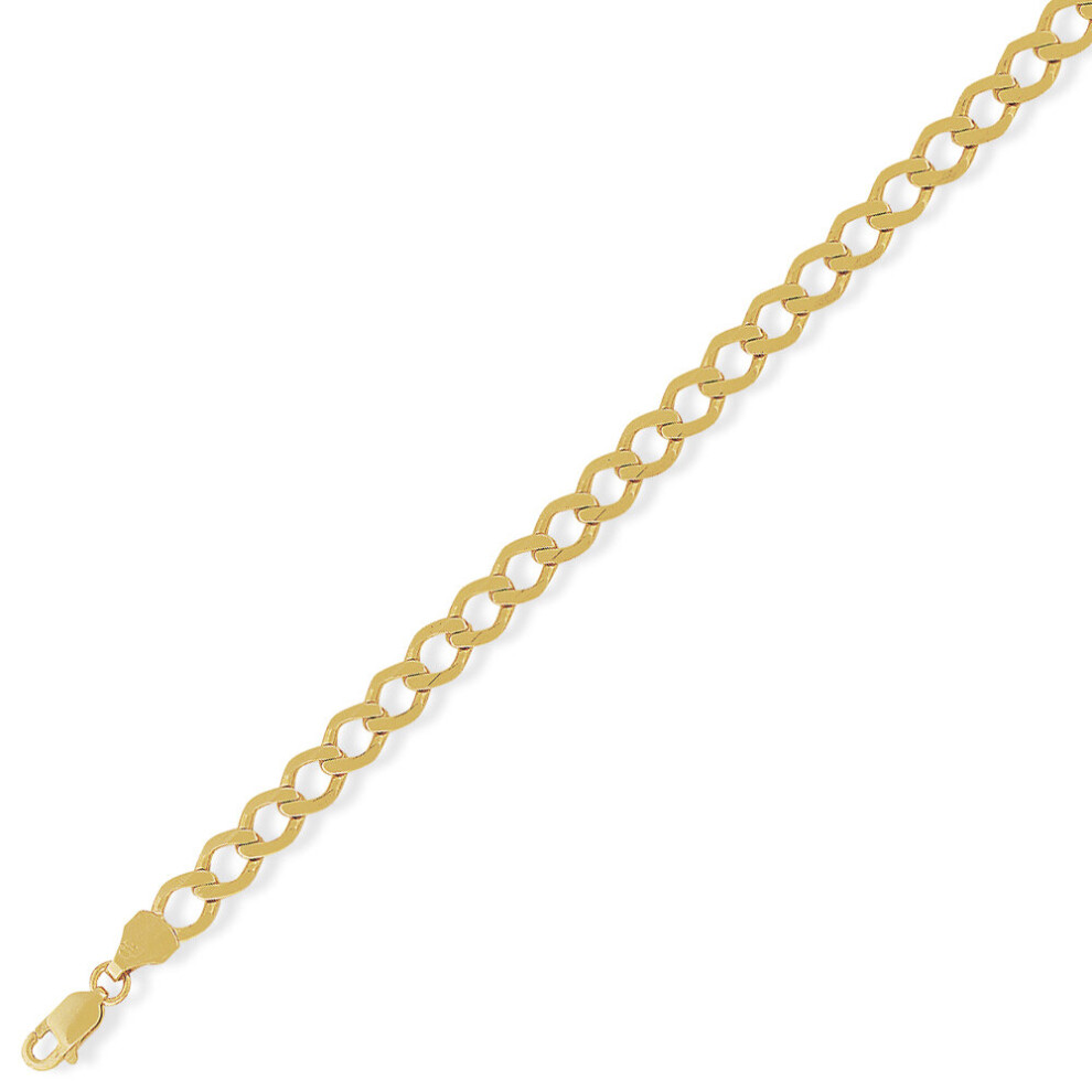 (7.5) Jewelco London 9ct Yellow Gold - High Performance Curb Pendant Chain Necklace - 5.5mm gauge