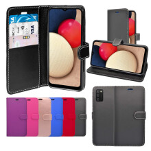 (Rose Gold) For Samsung Galaxy A02s Wallet Flip PU Leather Stand Card Slot Pouch Cover
