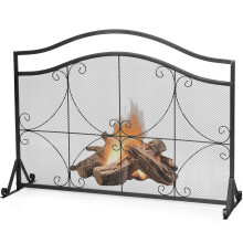 Fireplace Screen Guard Freestanding Spark Fire Guard Mesh Protector