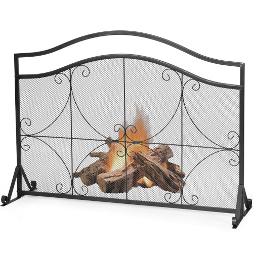 Costway Fireplace Screen Guard Freestanding Spark Fire Guard Mesh Protector