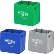 Trolley Bags Grocery Shopping Box Multi Use Handles Collapsible 3 Pack Mixed