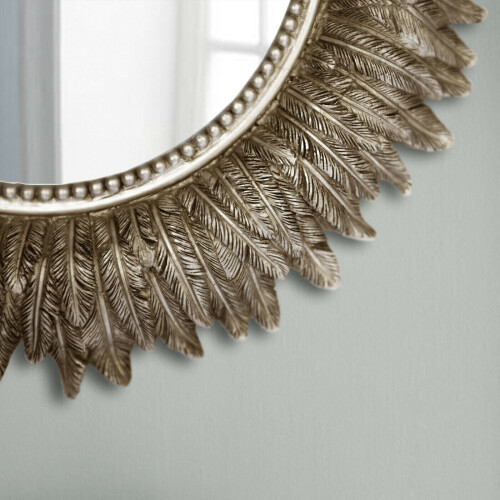Large Wall Mirror Feather Framed Antique Silver , Best 2