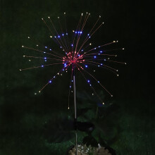 (Colorful) 120 LED Solar Powered Firework Starburst Stake Light Warm White