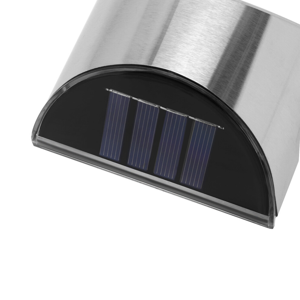 2 PACK STAINLESS STEEL SOLAR WALL LIGHTS OUTDOOR FENCE POST LIGHTS