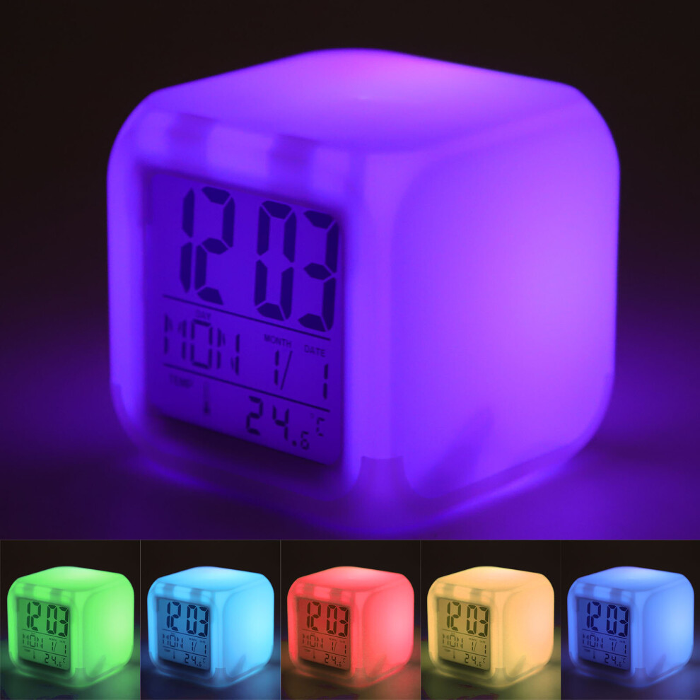 Alarm clock LED Change Color Night Light