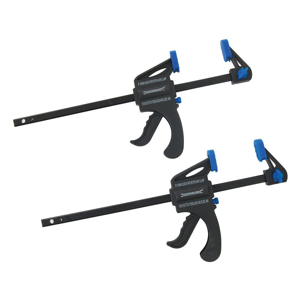 Silverline 250115 Mini Clamps 150 Mm - Pack Of 2 - 250115
