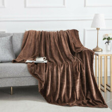 (Coffee, King (200 X 240)CM) Fleece Blanket Large Sofa Throw Warm Faux Fur Mink