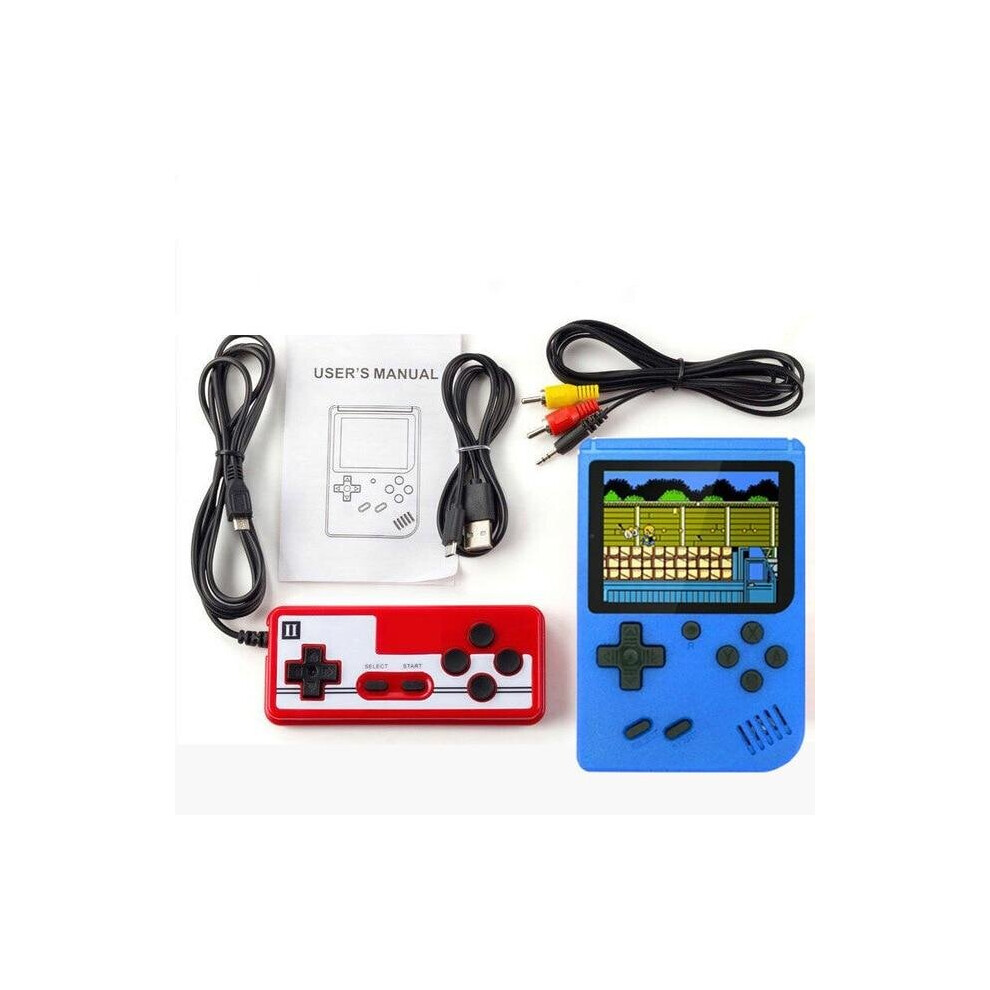 (Double-Player Blue) 3 inch Handheld Game Consoles 400 IN 1 Retro Video Game Console 8 Bit Game Player Handheld Game Players Gamepads for Kids Gift