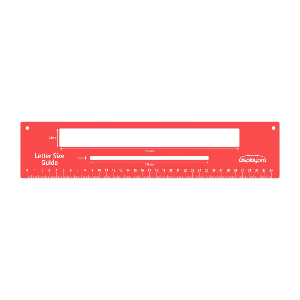 Displaypro (Red) Royal Mail Letter Parcel Size Guide Postage Template Red