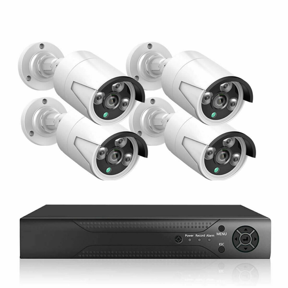 (4 Cameras Kit, 2TB) Smart 4ch 1080P HD CCTV DVR Video Recorder+Cameras