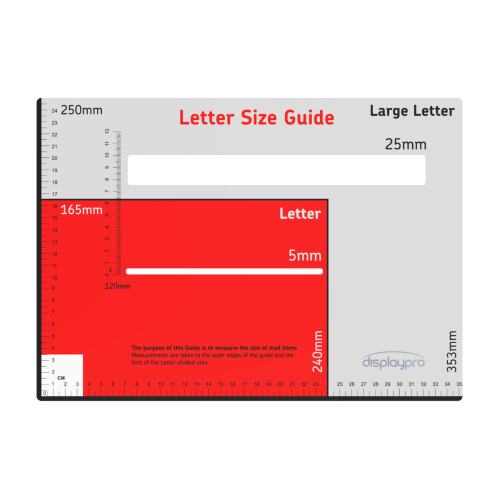 Royal Mail Postage Template Letter and Small Parcel Size Guide