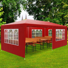 6x3m Gazebo , Side Panels Red ,Waterproof, Party Tent Marquee Trend