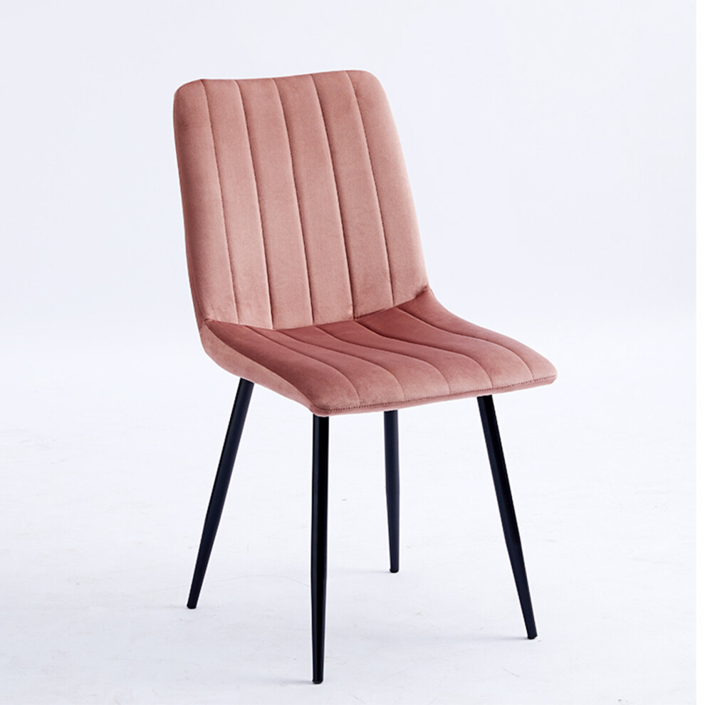 (Pink) MOF Milan Velvet Dining Chairs Sturdy Metal Legs-image-OPC-P6YQP65-NEW