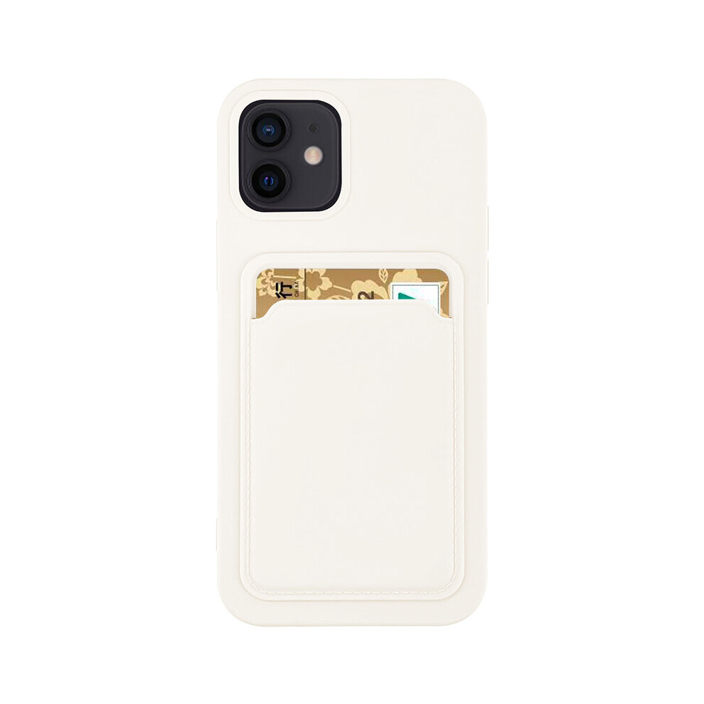 Silicone Card Holder Protection Case Compatible With Iphone 11 Pro Max In White 7437135266286