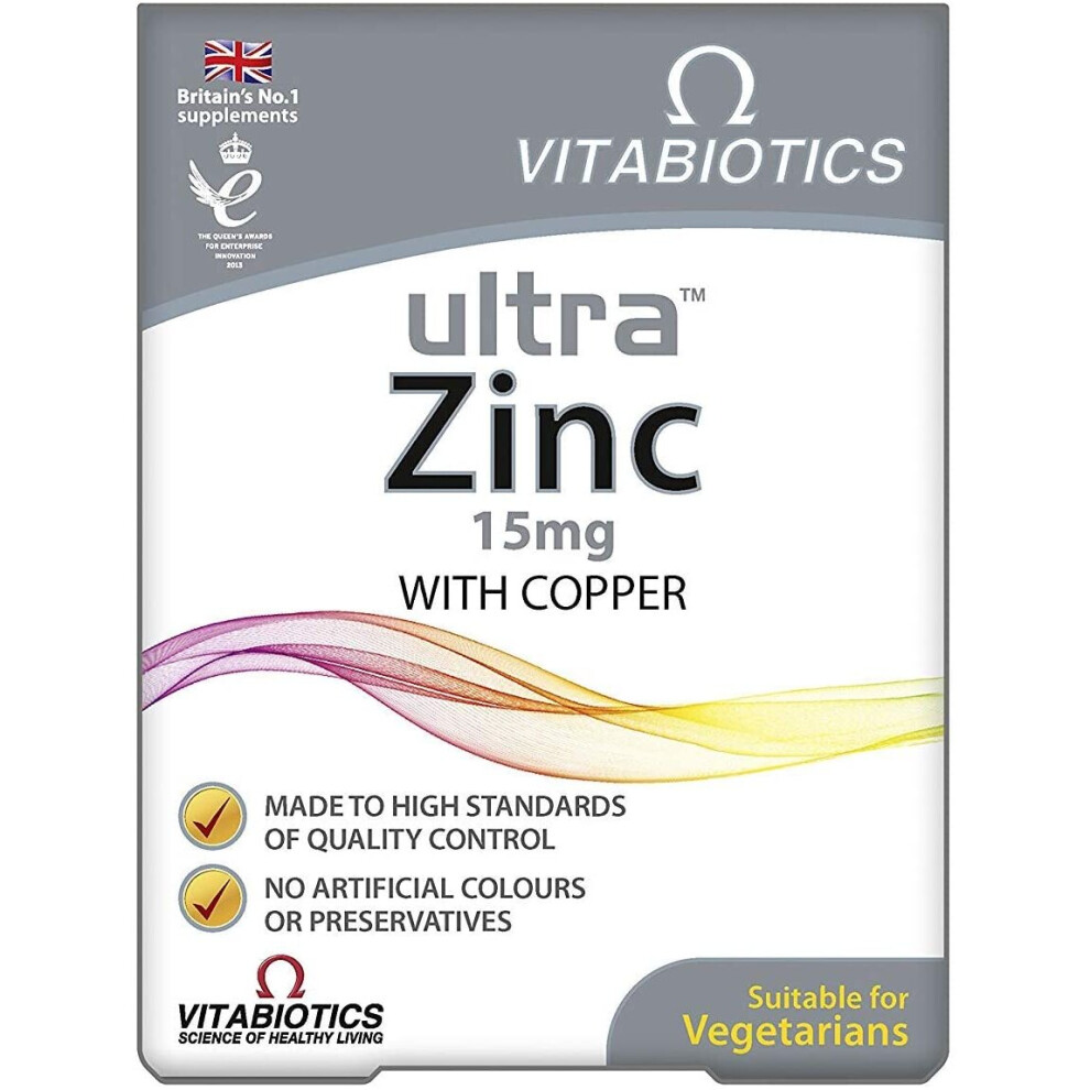 Vitabiotics Ultra Zinc 15mg With Copper - 60 Tablets