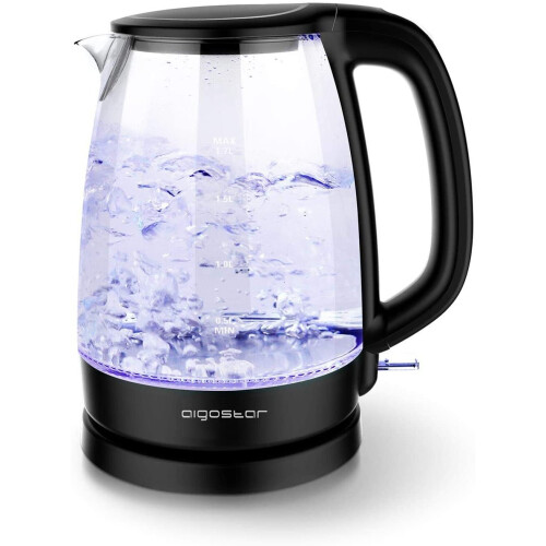 Aigostar Adam 30KHH - Glass Water Kettle with LED Lighting, 2200 Watts ...